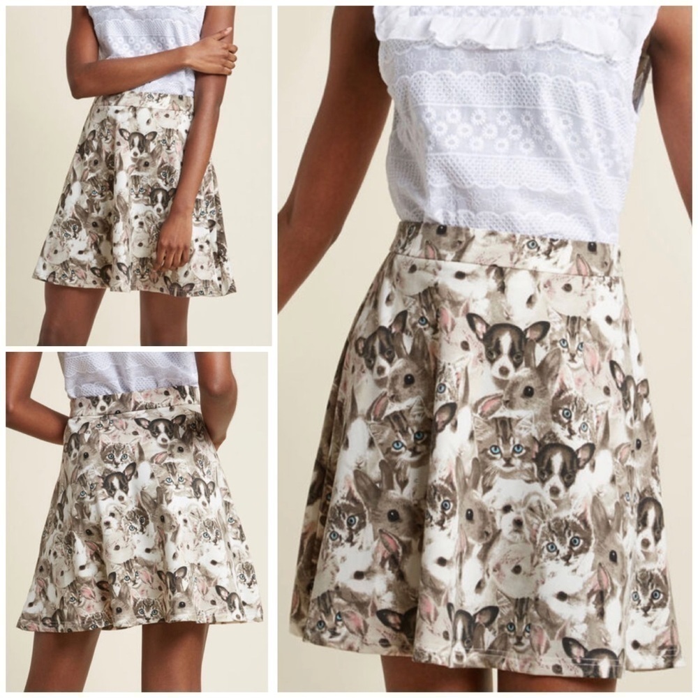 NWT Modcloth Cats Critter Collective Skater Skirt